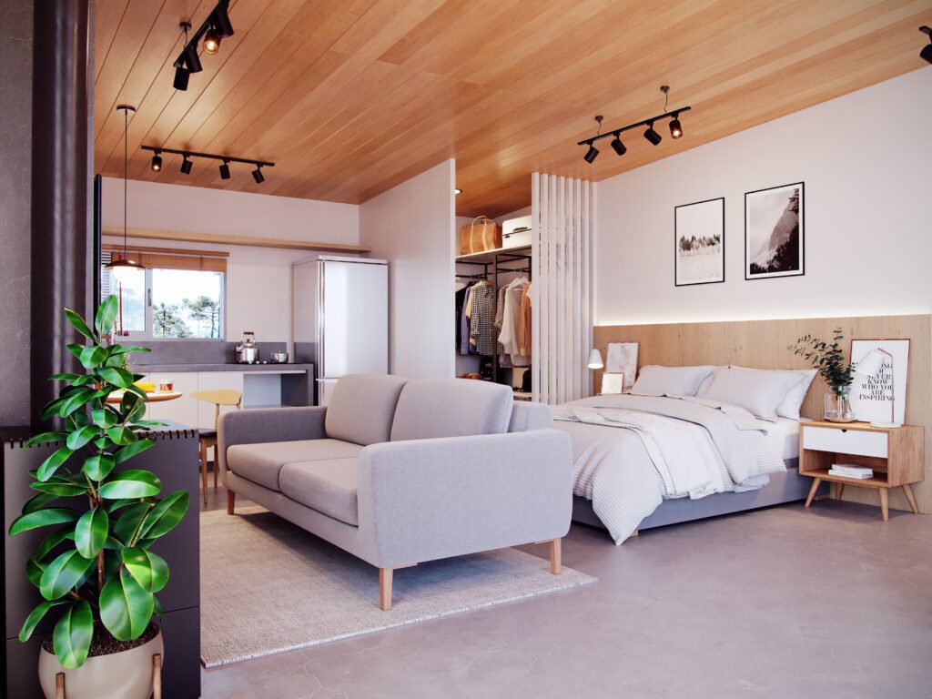 Parador do Rei — sala e quarto integrados